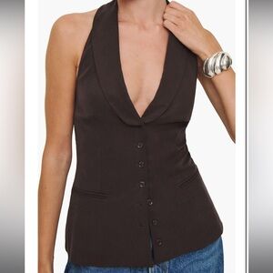 🤎 Reformation 🤎 NWT - Allister Vest in “Black Currant” Brown